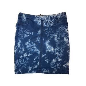 BCBGMAXAZRIA Woman's Denim Tie Dye Pencil Skirt Size Large